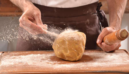 Cook adding flour