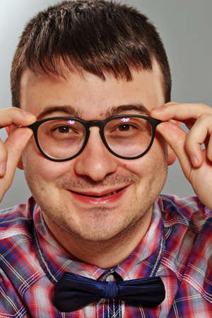 Young nerd wearing eyeglassesの写真素材
