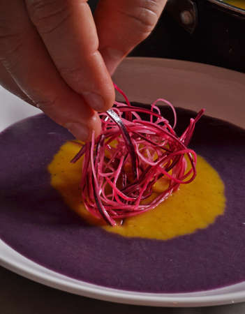 Beet with vegetable soup