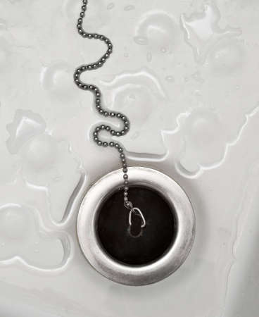 Draining water with the drain rubber plugの写真素材