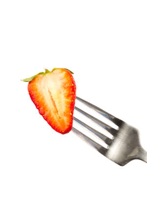 halved strawberryの写真素材