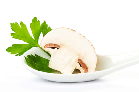 fresh sliced mushrooms の写真素材