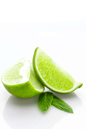 two lime slices 