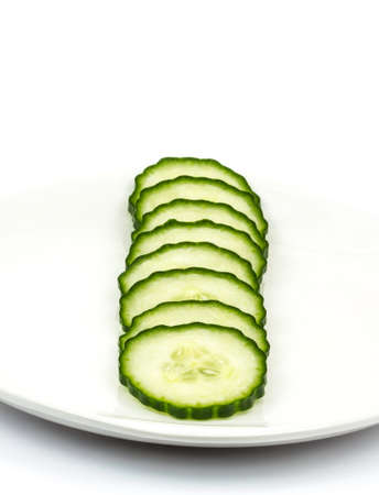 sliced cucumberの写真素材