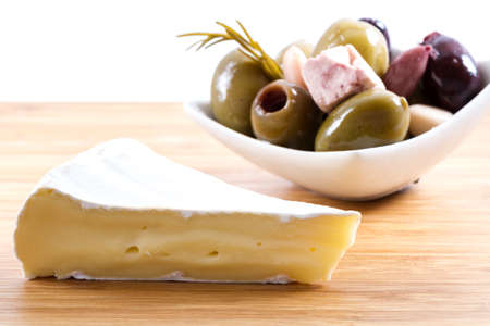 cheese with olivesの写真素材