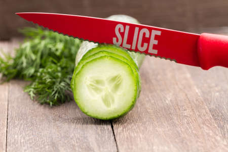 cucumber slicesの写真素材