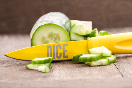 diced cucumberの写真素材