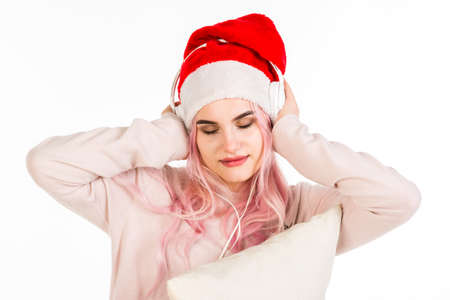 Beautiful young attractive smiling happy people. Detailed face portrait studio shoot isolated on...