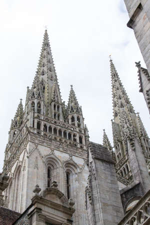 The Cathedral Saint Corentin in Quimper Finistere in Brittany - Franceの写真素材