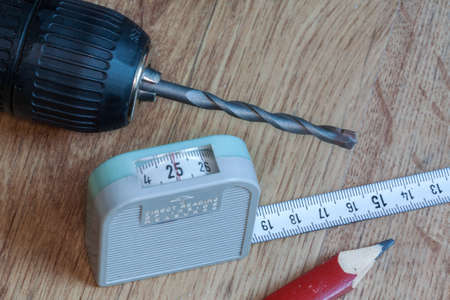 Drill and measuring equipmentの写真素材
