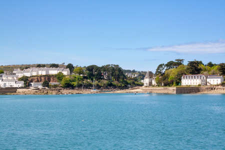 Douarnenez and the island Tristan saw the port of TrÃ©boul in Finistere in Brittany - Franceの写真素材