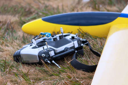 Scale model glider on the ground before the final preparations for the flight