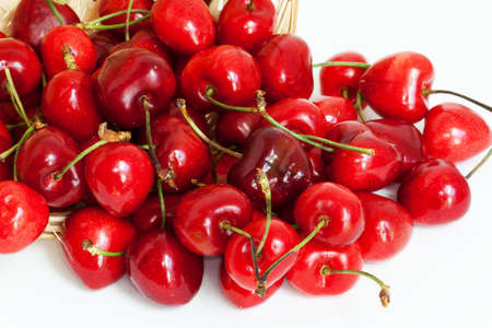 Cherries - Heart of Pigeon - loose on white backgroundの写真素材