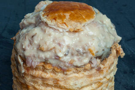 Bouchee the queen, charcuterie, on slate backgroundの写真素材