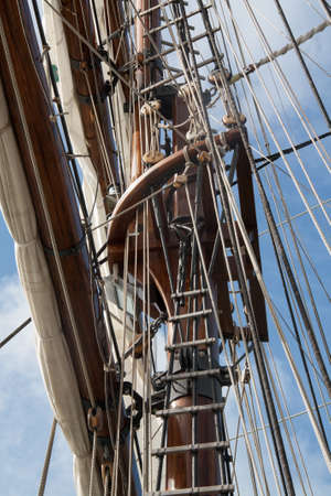 Old sailboat rigging Granville, Cotentin, Manche