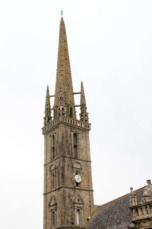 Bell tower \ 's church Saint Suliau has Sizun, Finistere, Brittanyの写真素材