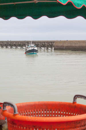 Sale on the market in Trport, Normandy, Franceの写真素材