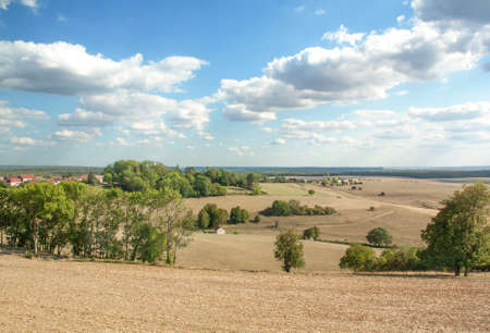 Landscape at the village of Colombey the two churches, Haute Marne, Champagne Ardennes, Franceの写真素材