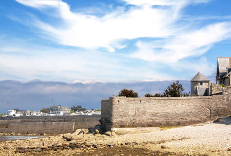 Surrounding Wall, Roscoff, Finistere, Brittany, Franceの写真素材