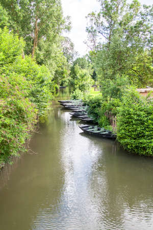 Arcais. Along the Marais Poitevin. Deux Sevres, Poitou Charentesの写真素材