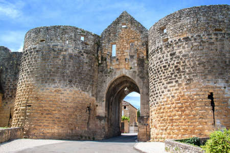 Domme. The door of the towers. Dordogne. New Aquitaineの写真素材