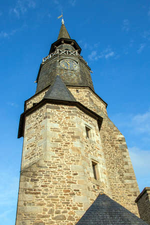 Dinan. The clock tower. Côtes d'Armor. Britain