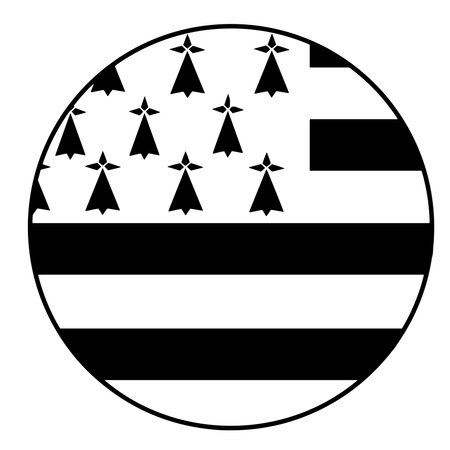 Flag of Brittany in a circleのイラスト素材