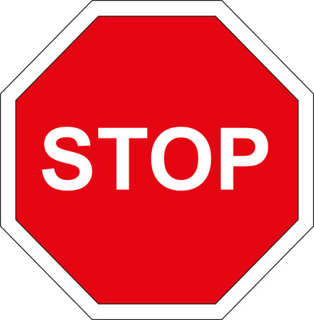 Traffic sign: stop at intersectionのイラスト素材