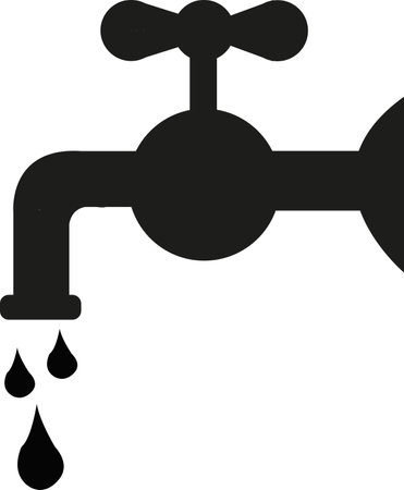 Water tap silhouette on white backgroundのイラスト素材