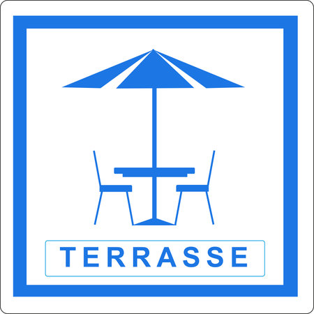 Location of the Road Sign cafÃ© terraceのイラスト素材