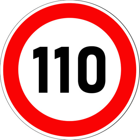Round French road sign with border and center crossed out in red: speed limitのイラスト素材