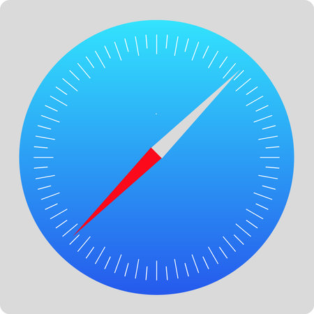 Circular dial with hand on blue gradient backgroundのイラスト素材