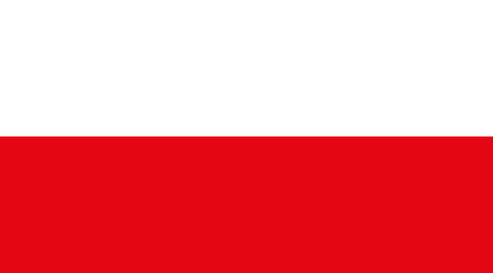 Polish flag with white and red horizontal stripesの写真素材