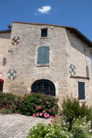 House in the Marais Poitevin. Poitou-Charentes. Two Sevresの写真素材