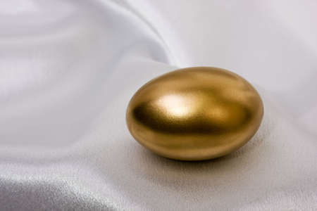 Golden Egg on satin background