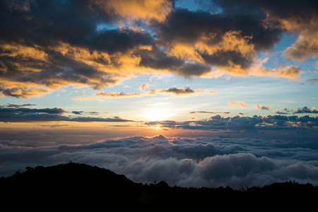 landscape in the mountains. Sunriseの写真素材