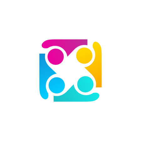 connecting people , teamwork symbol icon vector design illustrationのイラスト素材