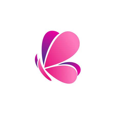 butterfly symbol, beauty pink butterfly icon vector design illustrationのイラスト素材