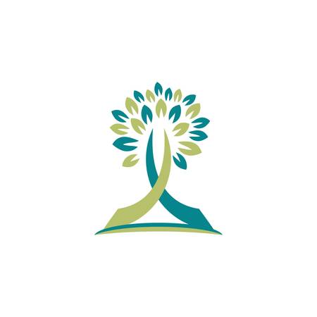 tree nature logo religious cross concept symbol icon vector design illustrationのイラスト素材