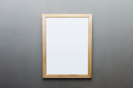 empty wood frame isolated on grey background