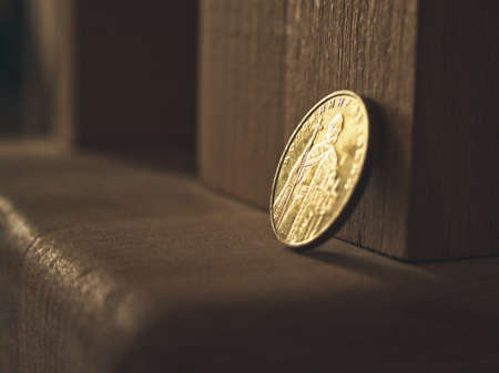 Photoshoot of a penny, money of ukraine.の写真素材