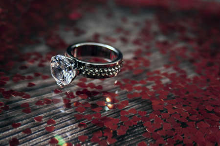 Note will you marry me with wedding ringの写真素材