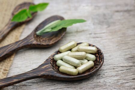 Herbal supplement for healthy eating in daily lifeの写真素材