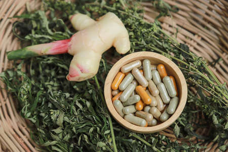 Herbal medicine from ginger and cannabis leaf tree for using as a medicial treatment for good living...