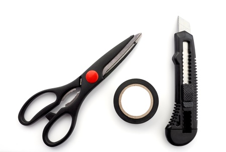 Hand tools on a white background