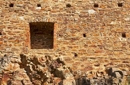 Stone wall of the Velhartice castle  Czech republic のeditorial素材