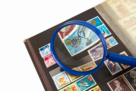 Stamp album isolated on a white background の写真素材