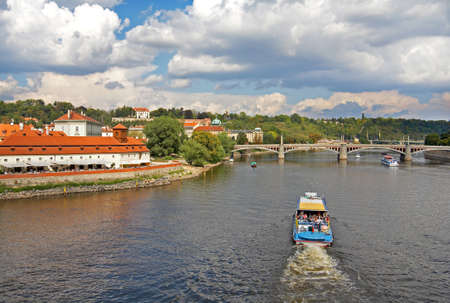 The Vltava river in Prague. Czech Republic.のeditorial素材