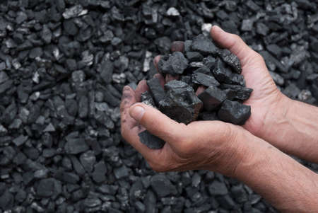 Men's hands with charcoal