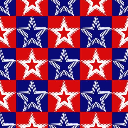 Seamless pattern with stars in American flag colorsのイラスト素材